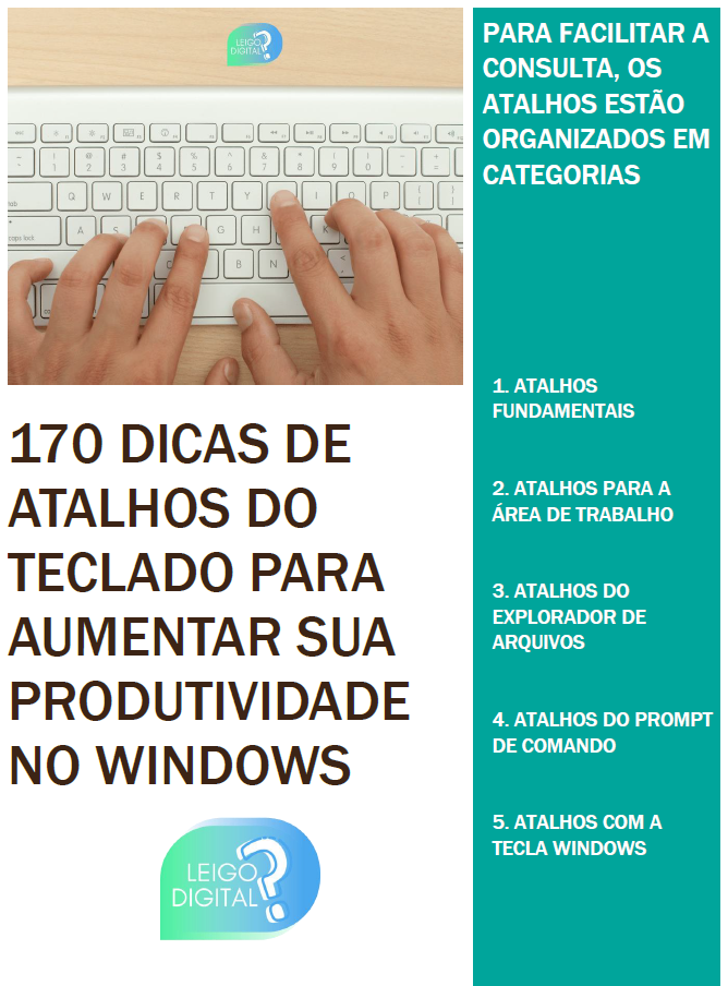 Material Gratuito Leigo Digital - 170 Dicas de Atalhos no Windows